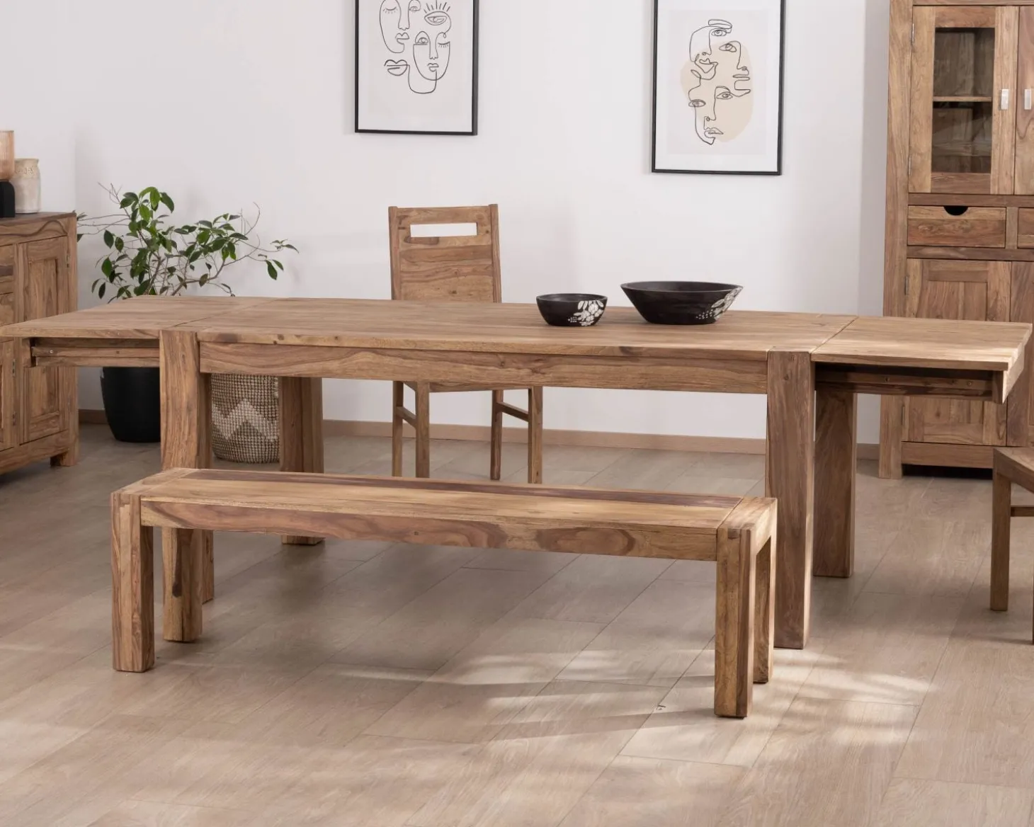 Table de salle à manger extensible en palissandre "Kalanohé" 160 cm