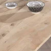 Table de salle à manger manguier massif 240cm piètement design bois et métal noir "Saturne coeval"