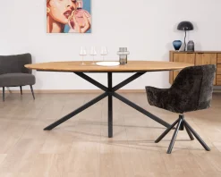 Table de salle à manger ovale en teck naturel 