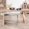 Table de salle à manger rectangulaire 180cm en manguier sablé pieds latéraux pleins "Maestro"