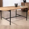 Table de salle à manger vintage en teck et métal "Troms" 200 x 100 cm