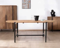 Table de salle à manger vintage en teck et métal 