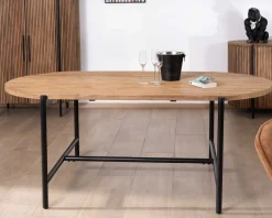 Table de salle à manger vintage en teck et métal 