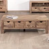 Table de salon 135 cm avec tiroirs recto-verso "Kalanohé" en palissandre