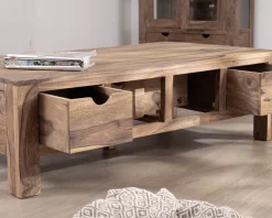Table de salon 135 cm avec tiroirs recto-verso 