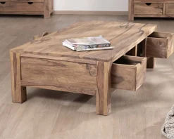 Table de salon 135 cm avec tiroirs recto-verso 
