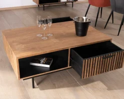 Table de salon 120 cm en teck recyclé 