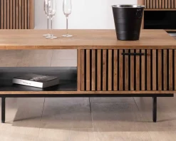 Table de salon 120 cm en teck recyclé 