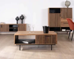 Table de salon 120 cm en teck recyclé 