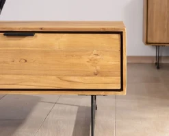 Table de salon avec rangements "Bahia" teck naturel