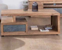 Table de salon contemporaine rectangulaire 120x70cm en acacia massif "Paguera"
