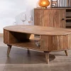 Table de salon design arrondi vintage en acacia "Boomer"