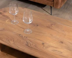 Table de salon design arrondi vintage en acacia 