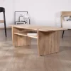 Table de salon design épuré en acacia avec niche "Trudy" 120 cm