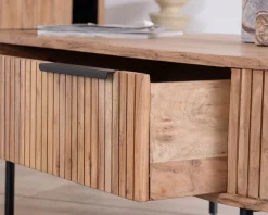 Table de salon ovale design newtro avec grand tiroir traversant 