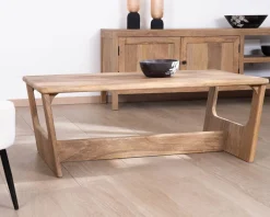 Table de salon épurée en manguier naturel "Maestro" 110 cm