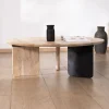 Table de salon ronde style épuré "Jappy" 1 pied noir