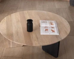 Table de salon ronde style épuré 