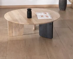 Table de salon ronde style épuré 
