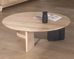 Table de salon ronde style épuré 