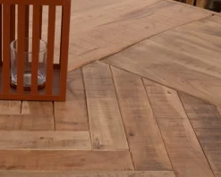 Table design carrée métal et bois massif 