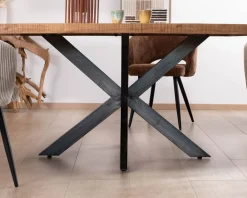Table design carrée métal et bois massif 