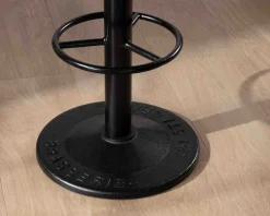 Table haute bistrot plateau carré acacia finition biseautée noire 