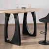 Table haute en acacia 185 cm et pieds métal noir design "Audacio"