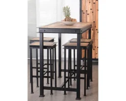 Table haute métal et bois 150x80cm "IPN"