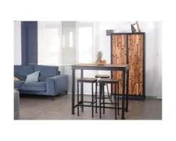 Table haute métal et bois 150x80cm "IPN"
