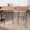 Table mange-debout épurée en acacia et pieds métal design "Wendy" 160 cm