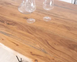 Table mange-debout épurée en acacia et pieds métal design "Wendy" 160 cm