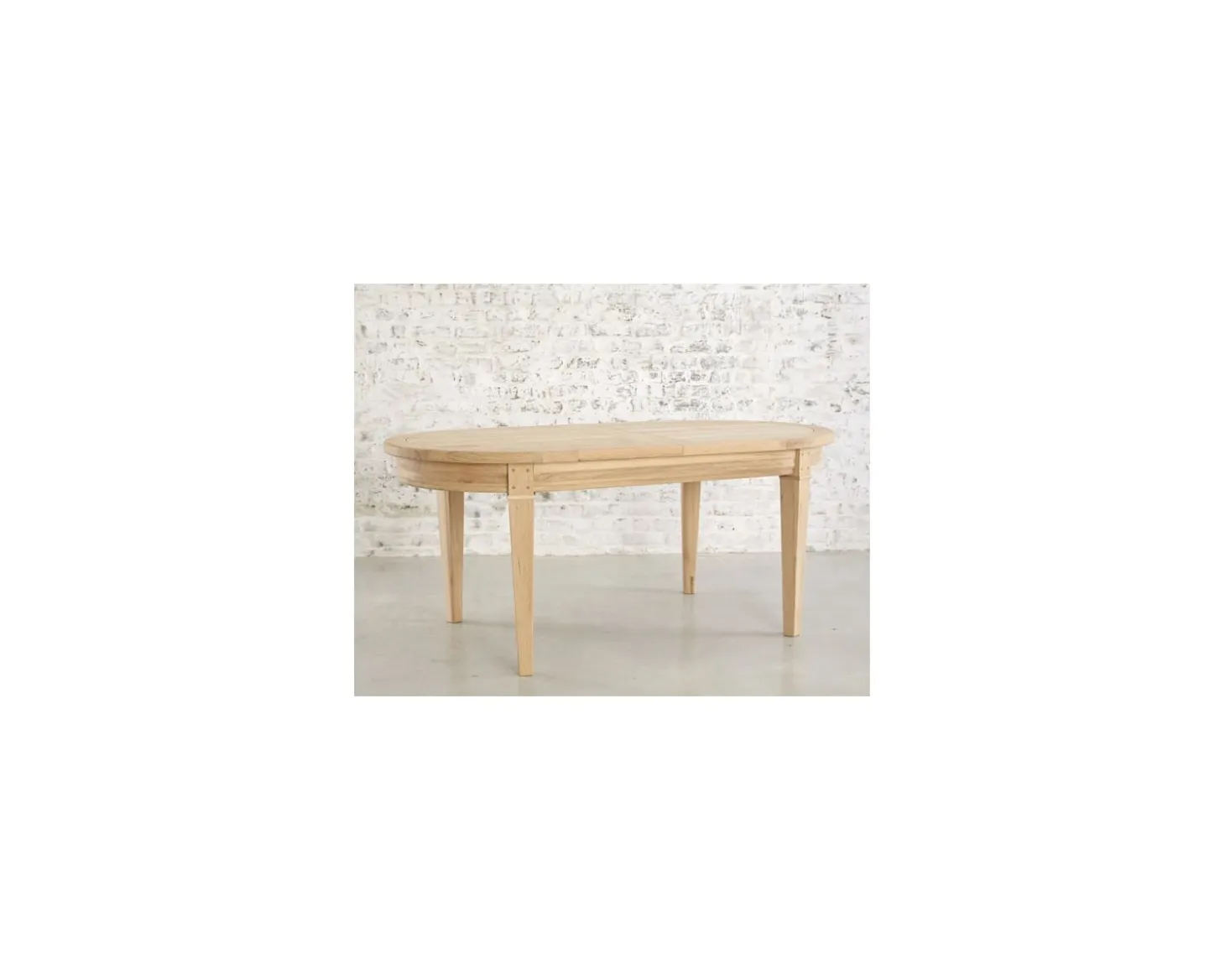 Table ovale en chêne massif avec allonges "Artisan"