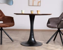 Table ronde 90 cm esprit bistrot 