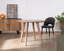 Table ronde en acacia style rétro 