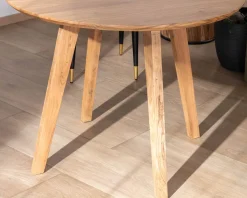 Table ronde en acacia style rétro 