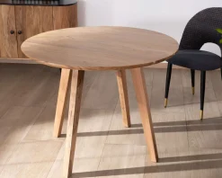 Table ronde en acacia style rétro 