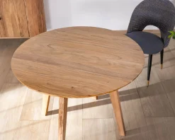 Table ronde en acacia style rétro 