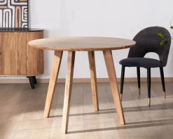 Table ronde en acacia style rétro 
