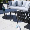 Tables basses rondes diam. 85 et 60 aluminium anthracite "Saumur"