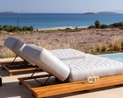 Tablette d'agrément en teck pour bain de soleil