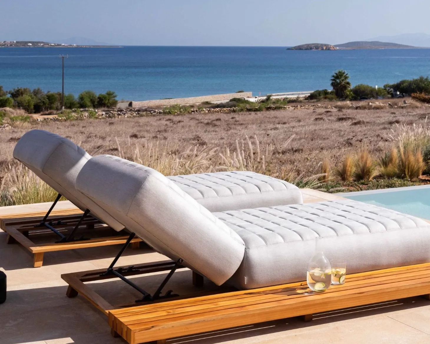 Tablette d'agrément en teck pour bain de soleil "Lombok"