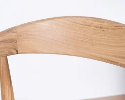 Tabouret de bar en acacia design épuré avec dosseret "Vogue"