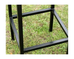 Tabouret de bar en métal et bois exotique 
