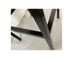 Tabouret de bar en métal et bois exotique 