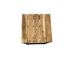 Tabouret de bar en métal et bois exotique 