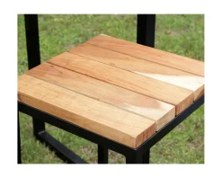 Tabouret de bar en métal et bois exotique 