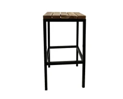 Tabouret de bar en métal et bois exotique 