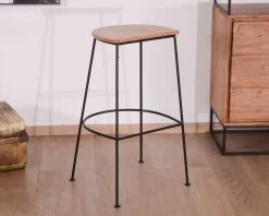 Tabouret de bar métal et bois "Caractère"