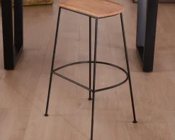 Tabouret de bar métal et bois 